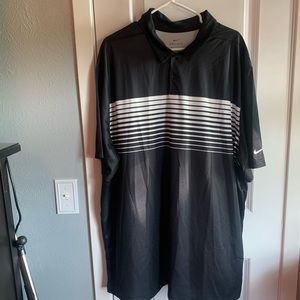 Nike Black and White Dry Fit Polo - 3XL